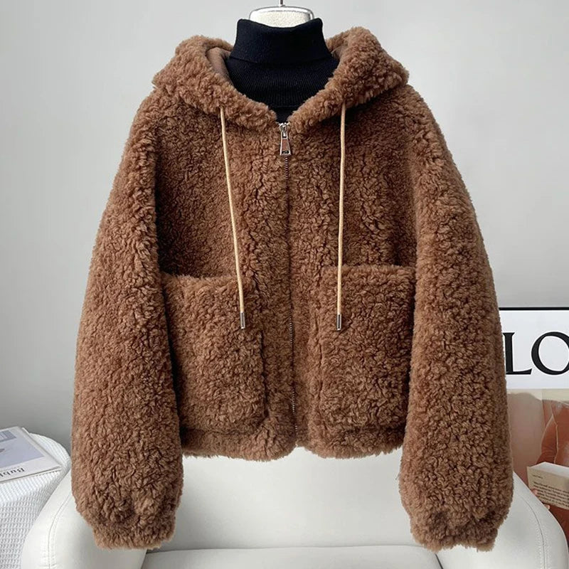 Le Blouson Teddy "Chloé" - À Capuche
