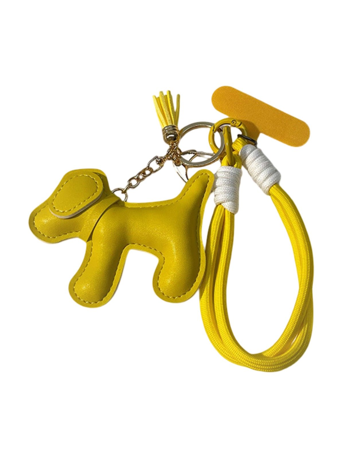 Bijou de Sac Chien en Cuir Vegan Tintin - Dragonne Téléphone & Pompon - Style Tendance