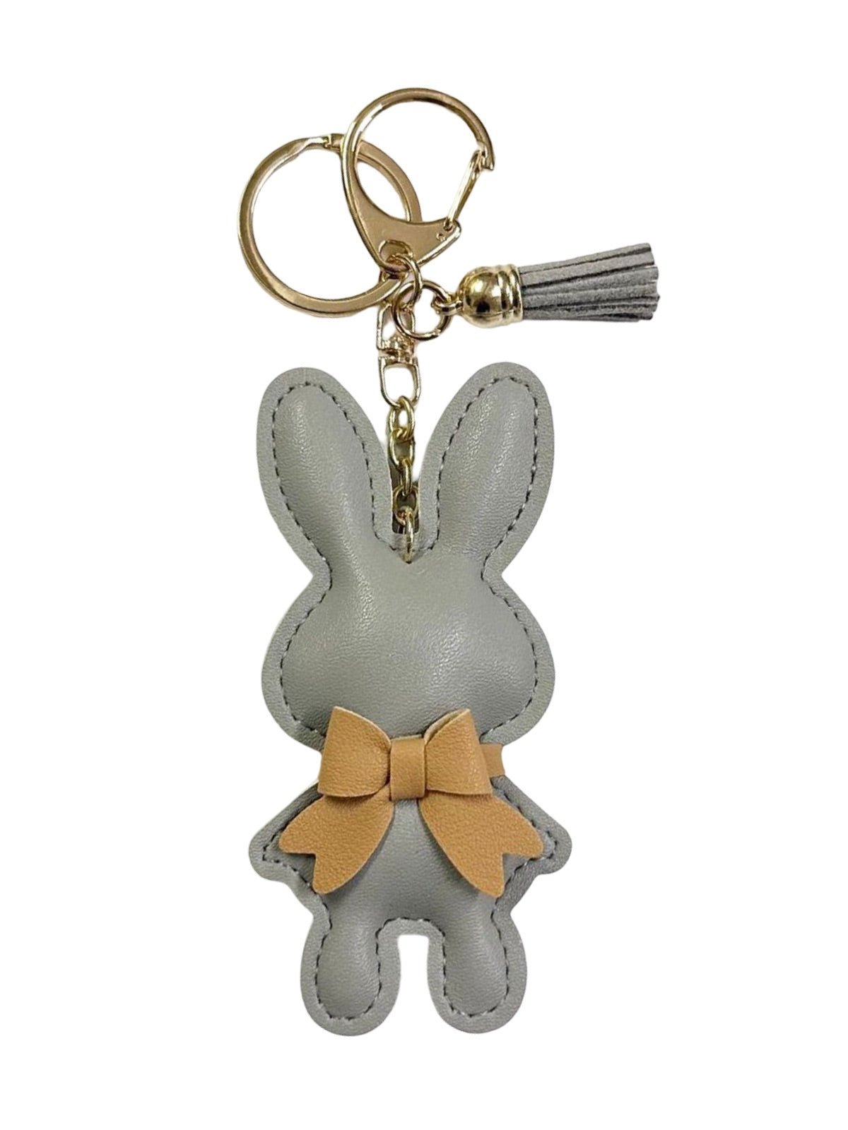 Bijou de Sac Lapin Lili - Pompon Suédine & Noeud Contrasté - Accessoire Kawaii Chic