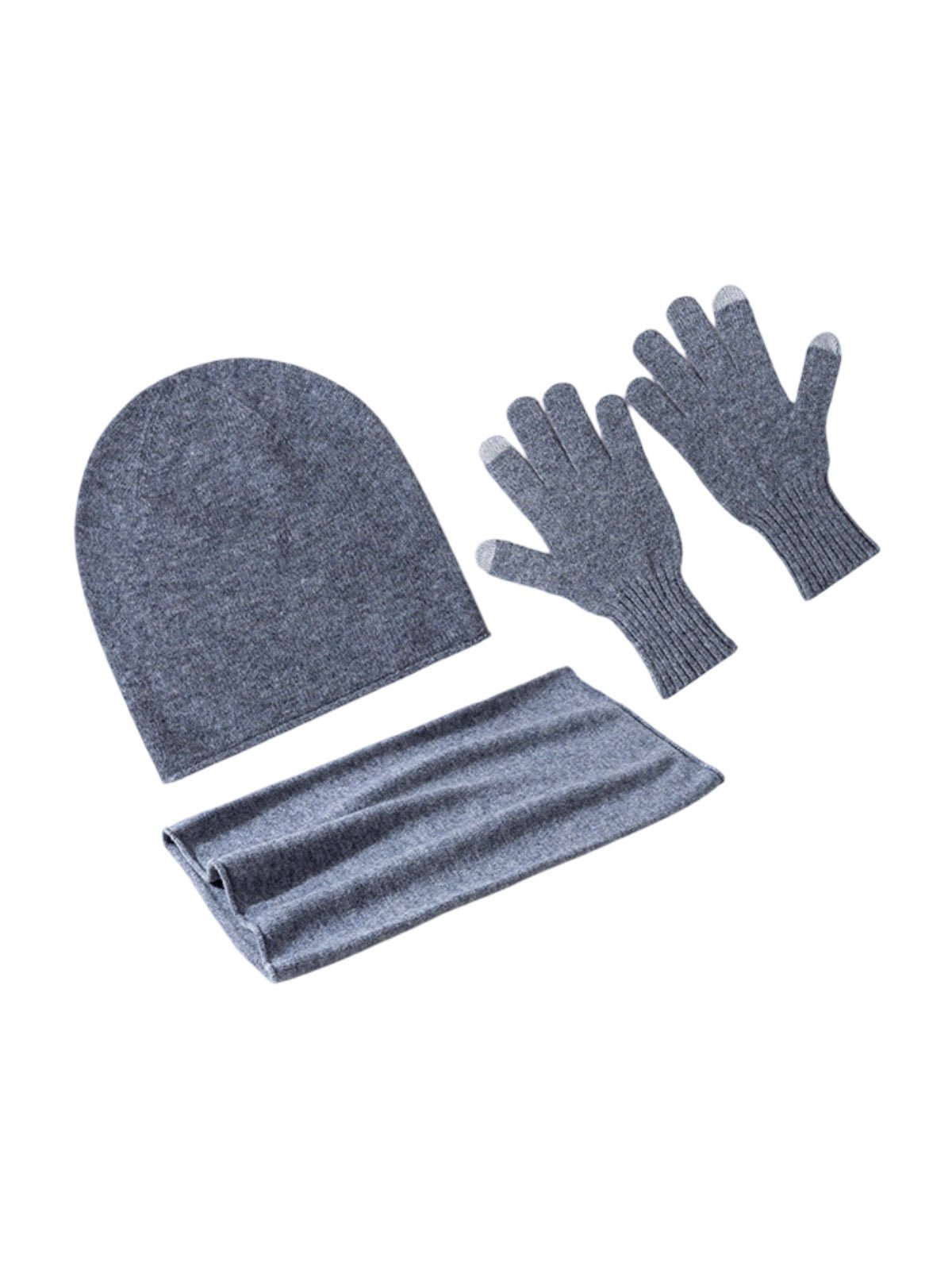 Ensemble Hiver 100% Laine Xani - Bonnet Cache-cou & Gants - Confort Naturel Mixte