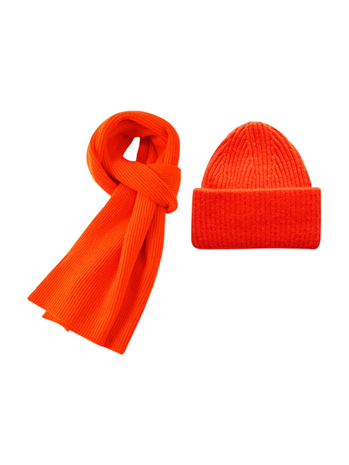 Ensemble Bonnet & Écharpe Laine Lorion - Maille Épaisse Côtelée - Élégance Hivernale