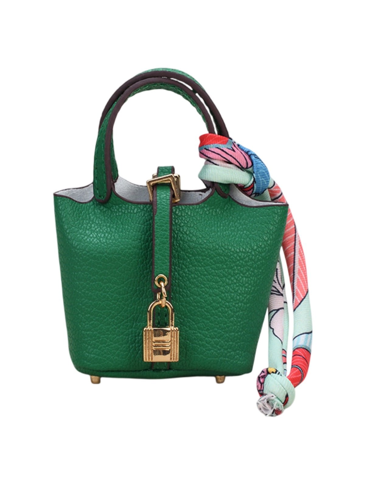 Bijou de Sac Mini Cabas Trésor - Cuir Grainé & Cadenas - Accessoire Style Luxe