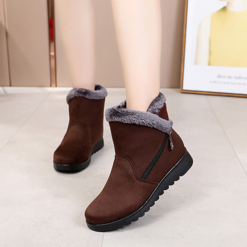 Flat Bottom Large Size Middle-Aged and Elderly Snow Boots Women Shoes