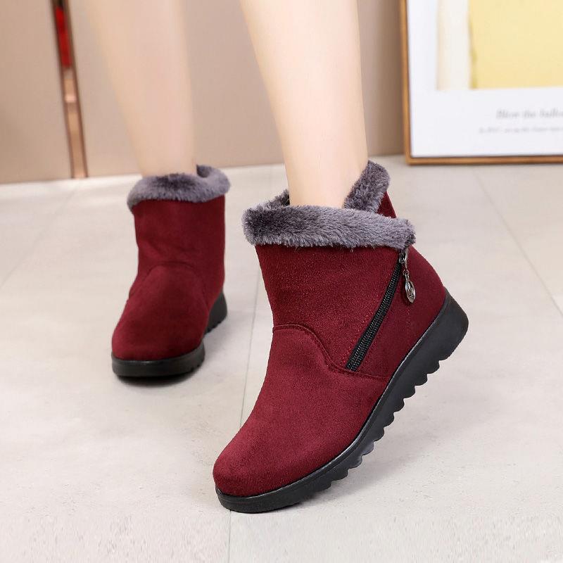 Flat Bottom Large Size Middle-Aged and Elderly Snow Boots Women Shoes