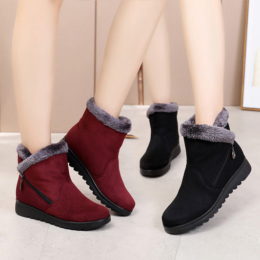 Flat Bottom Large Size Middle-Aged and Elderly Snow Boots Women Shoes