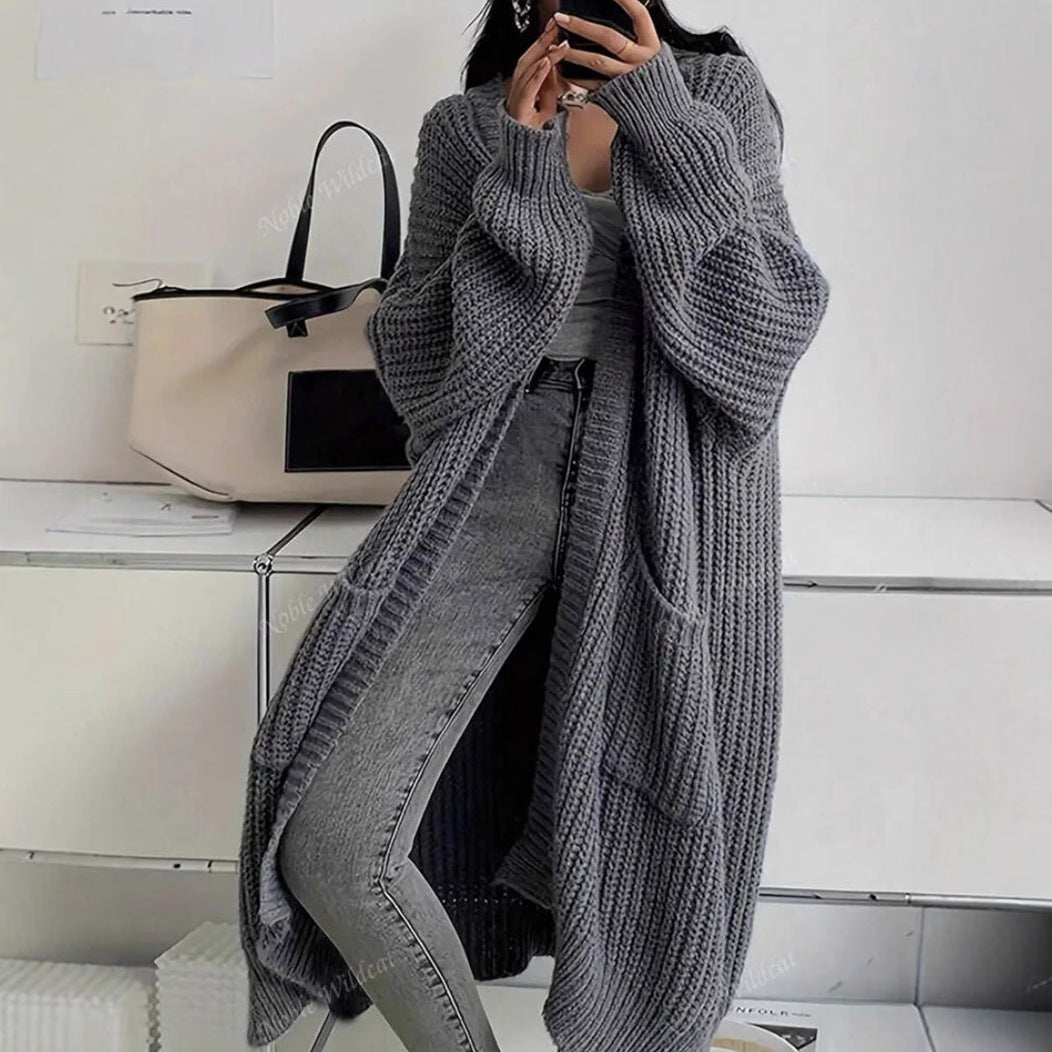Women's Fashionable All-matching Overknee Sweater Coat