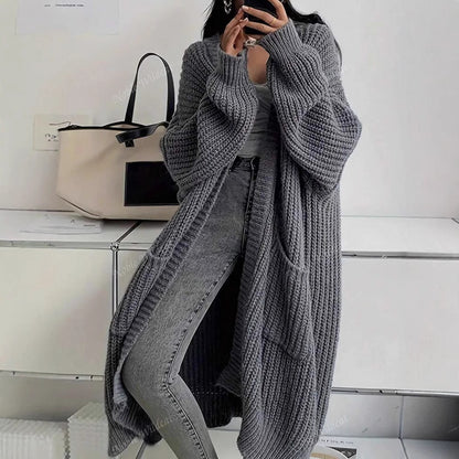 Women's Fashionable All-matching Overknee Sweater Coat
