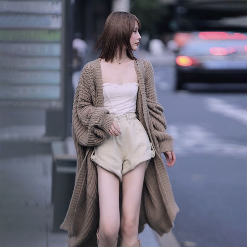 Women's Fashionable All-matching Overknee Sweater Coat