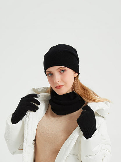 Ensemble Hiver 100% Laine Xani - Bonnet Cache-cou & Gants - Confort Naturel Mixte