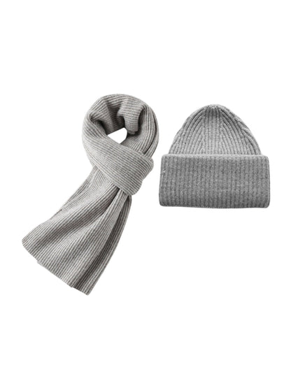 Ensemble Bonnet & Écharpe Laine Lorion - Maille Épaisse Côtelée - Élégance Hivernale