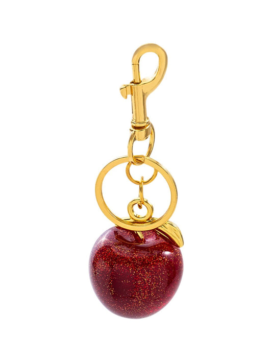 Bijou de Sac Pomme Pailletée Adèle - Résine Brillante & Feuille Dorée - Accessoire Chic